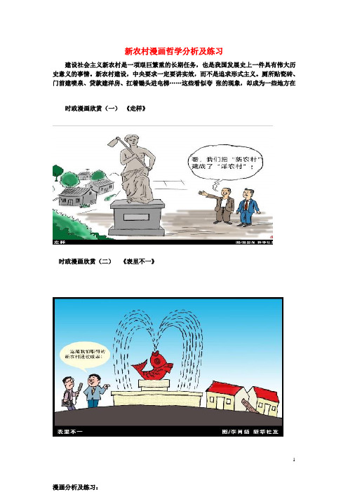 高中政治 新农村漫画哲学分析及练习素材 人教版第二册