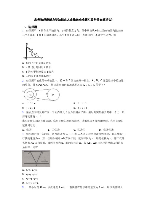 高考物理最新力学知识点之曲线运动难题汇编附答案解析(2)
