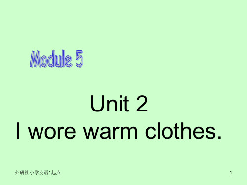 外研社英语一起点四年级上Module5Unit2Iworewarmclothes课件4