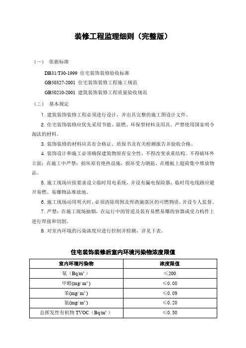 装修工程监理细则(完整版)