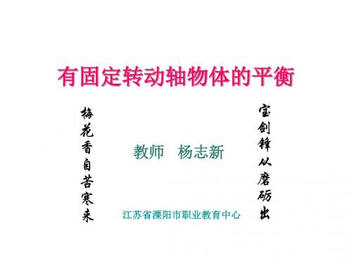 高一物理有固定转动轴物体的平衡(2019年8月整理)