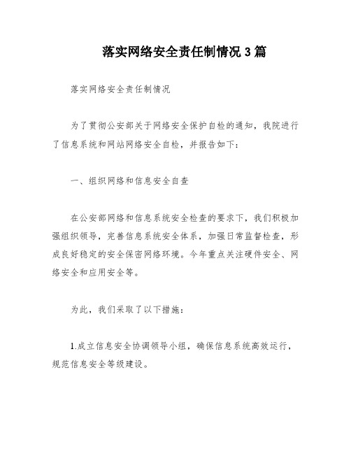 落实网络安全责任制情况3篇