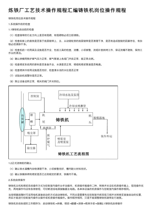 炼铁厂工艺技术操作规程汇编铸铁机岗位操作规程