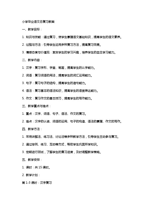 小学毕业语文总复习教案