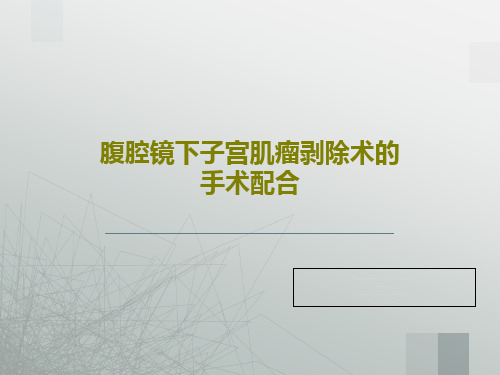 腹腔镜下子宫肌瘤剥除术的手术配合19页PPT