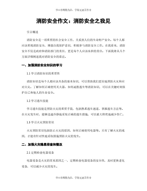 消防安全作文：消防安全之我见