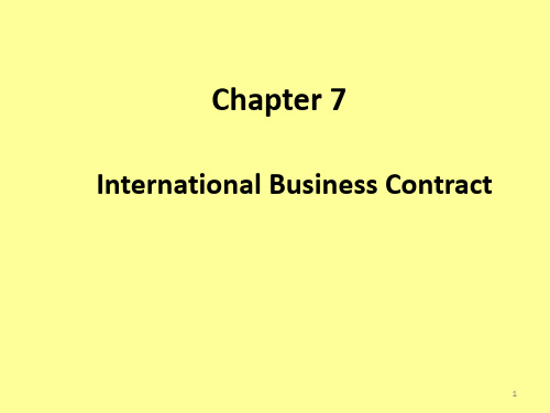 国际商务沟通Chapter07 International Business Contract