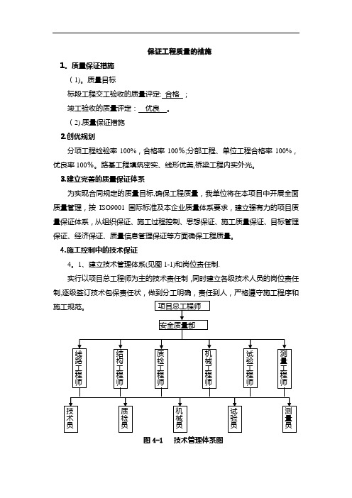 保证工程质量的措施【范本模板】