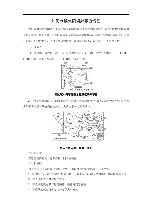 图说地理-方法技巧如何判读太阳辐射等值线图