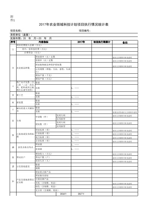 项目执行情况统计表