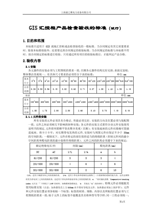 GIS汇控柜成品的检查标准1