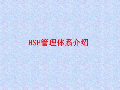 HSE管理体系讲稿