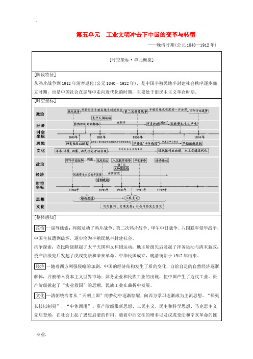 (通史版)高考历史一轮复习 第2部分 第5单元 工业文明冲击下中国的变革与转型 第10讲 -反侵略、