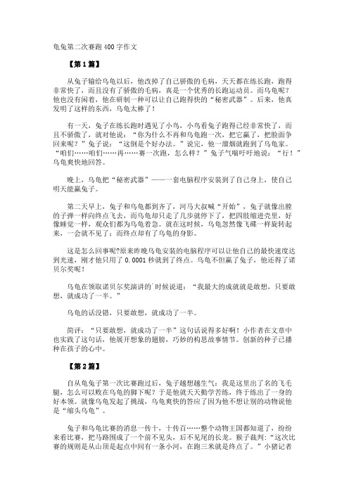 龟兔第二次赛跑400字作文