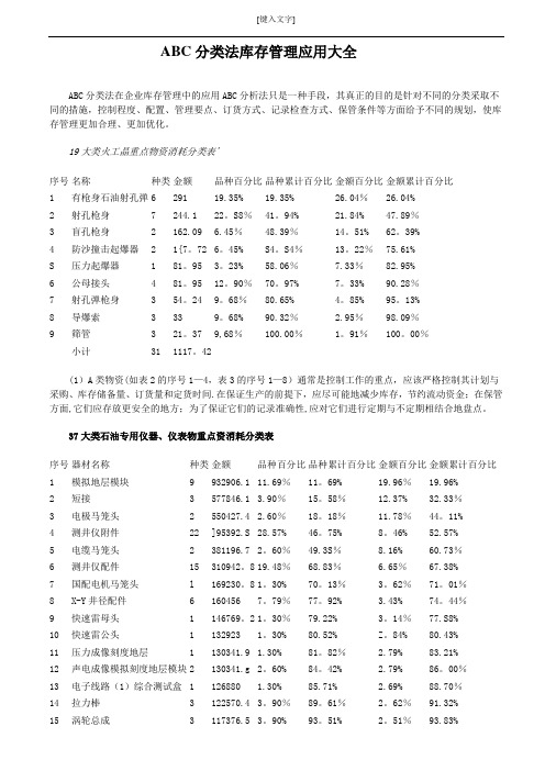 ABC分类法库存管理应用大全