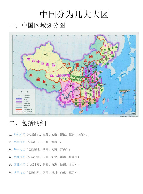 中国大区划分