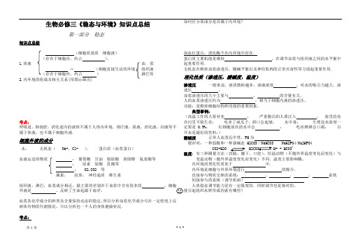 高中生物必修三知识点总结(填空形式)61473