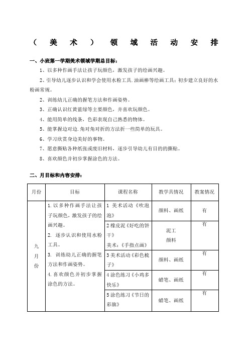 小班美术计划