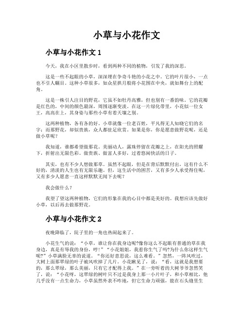 小草与小花作文