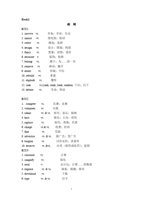 人教版高中英语必修2单词分类整理