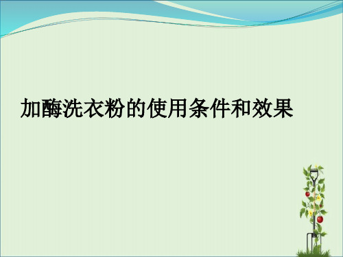 加酶洗衣粉的使用条件和效果