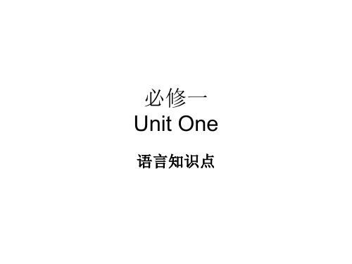 人教版高中英语必修一Unit 1 课文语言知识点精品PPT课件