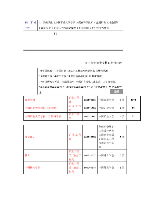 北大核心期刊