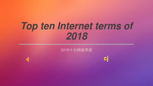 2018十大网络词语 中英