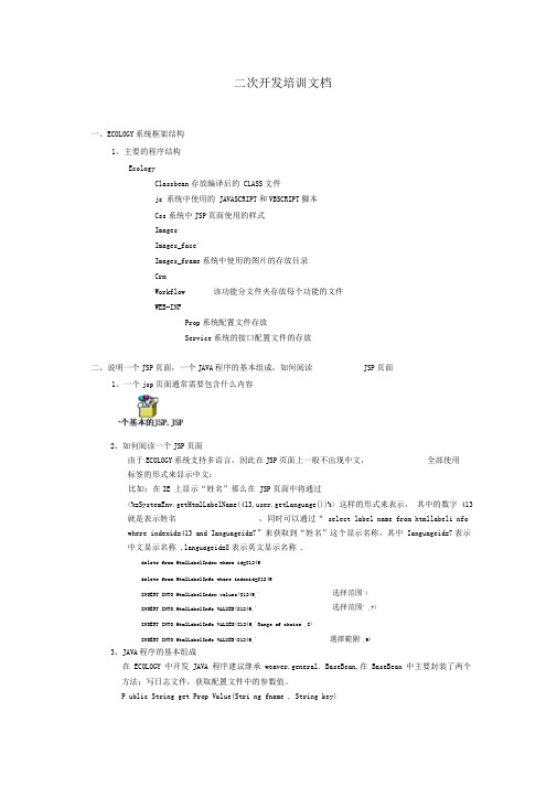 泛微OAecology二次开发实例开发完整说明