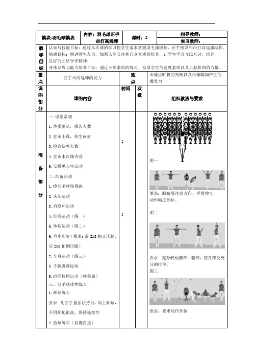 高中羽毛球教案(1)