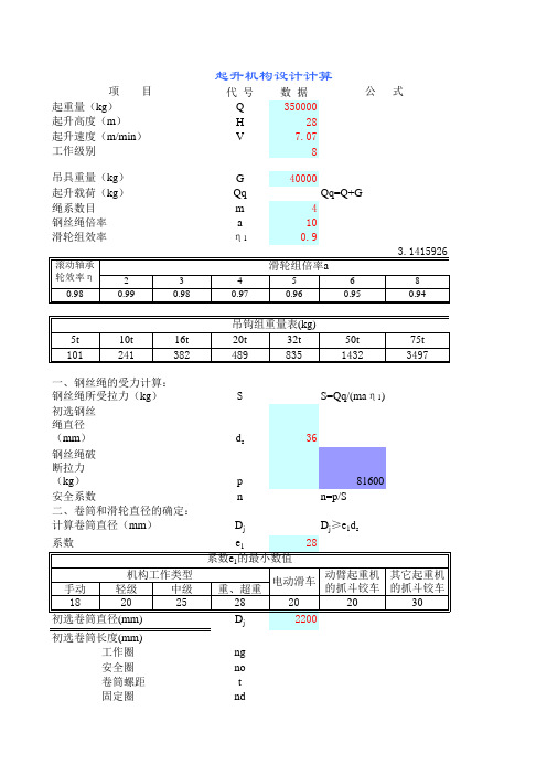 起重机起升机构计算