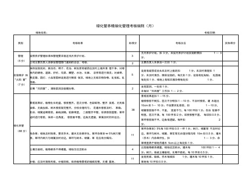 绿化管养精细化管理考核细则(月)