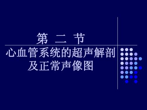 第二节  心血管系统的超声解剖及正常声像图