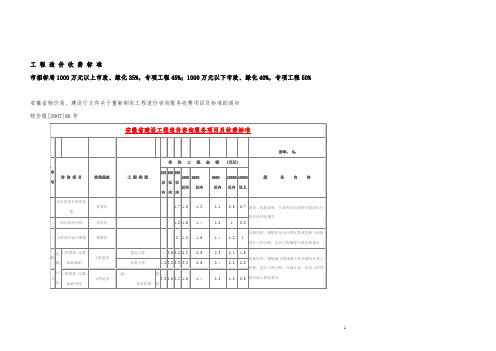 造价收费标准