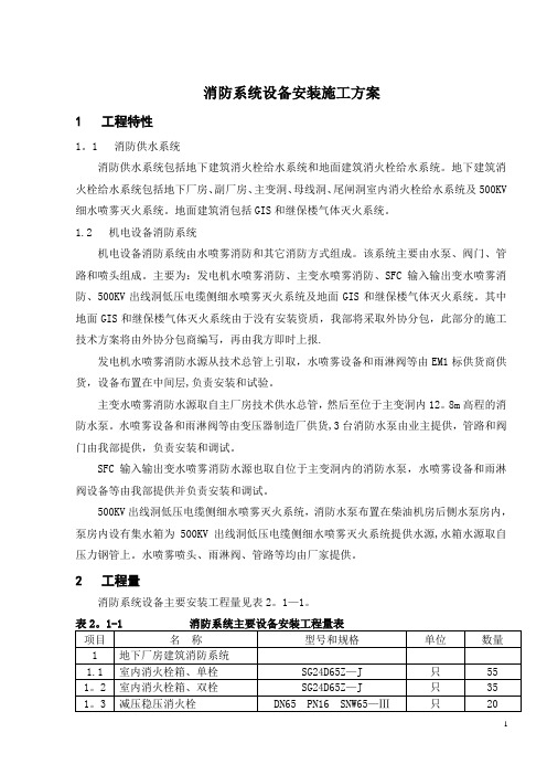 消防系统设备安装施工方案