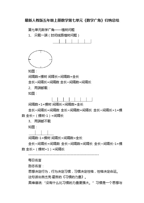 最新人教版五年级上册数学第七单元《数学广角》归纳总结