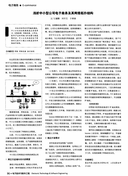 浅析中小型公司电子商务及其网络拓扑结构