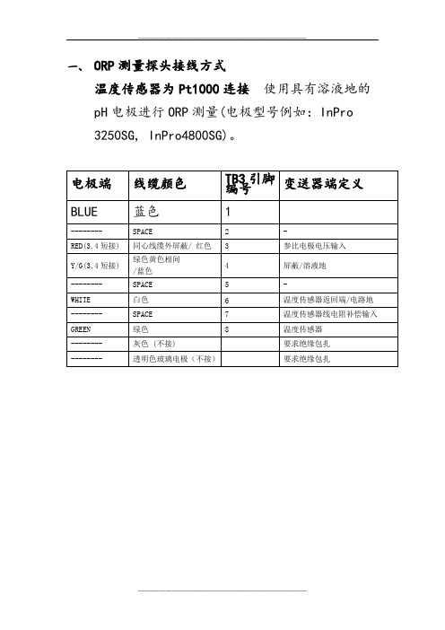 ORP测量探头接线方式及操作