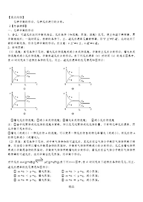 化学平衡的移动,化学反应进行的方向