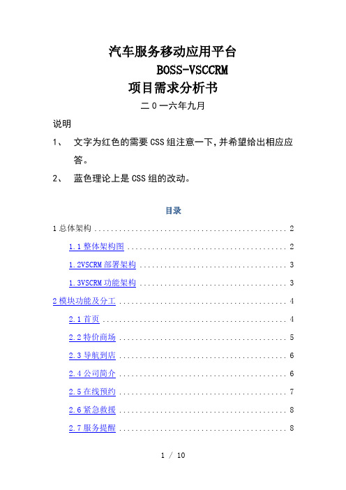 微信开发需求分析