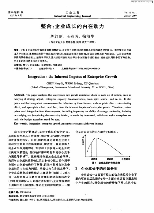 整合：企业成长的内在动力