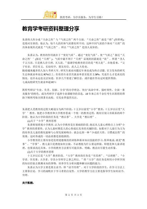 教育学考研资料整理分享