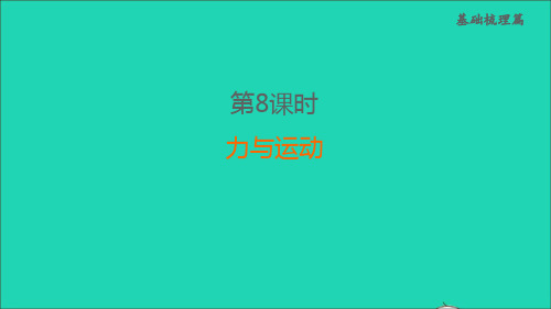 福建省2022中考物理第8课时力与运动课堂讲本课件