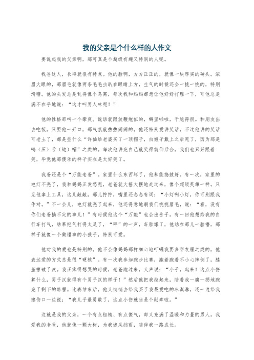 我的父亲是个什么样的人作文