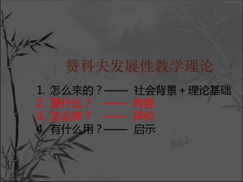 赞科夫发展性教学理论 PPT