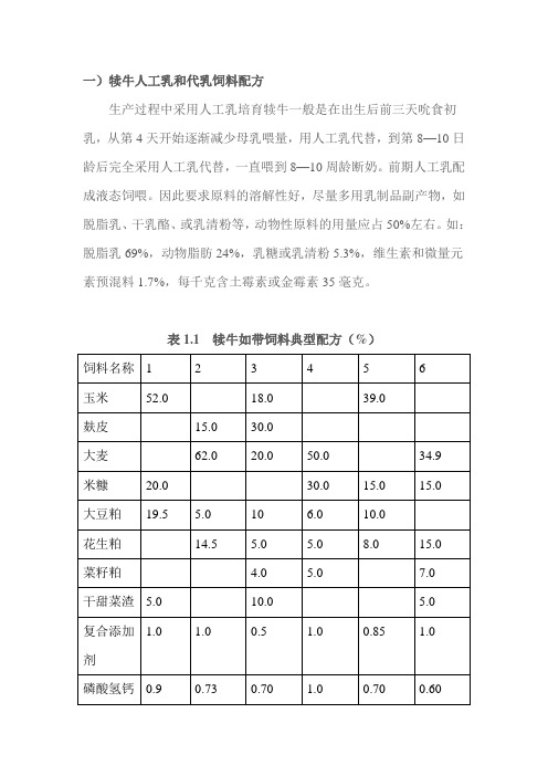 犊牛代乳料配方