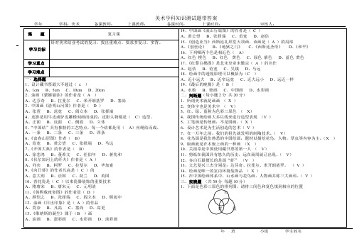 (完整word版)美术学科知识测试题带答案