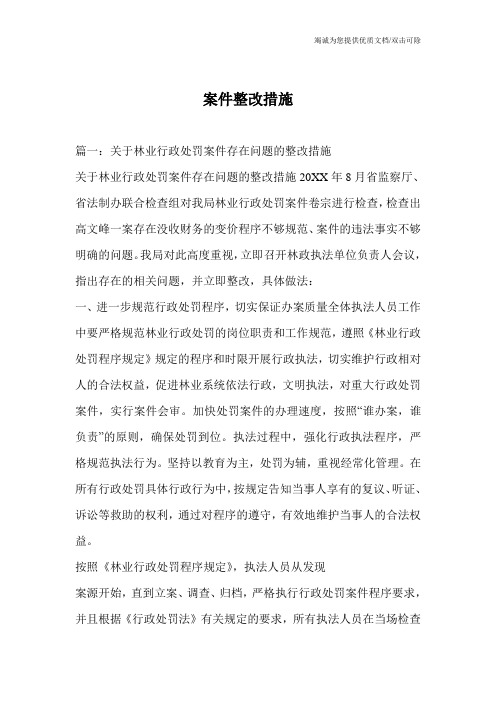 案件整改措施