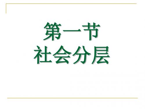 社会分层概述