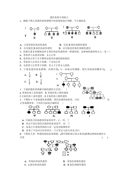 遗传系谱专练